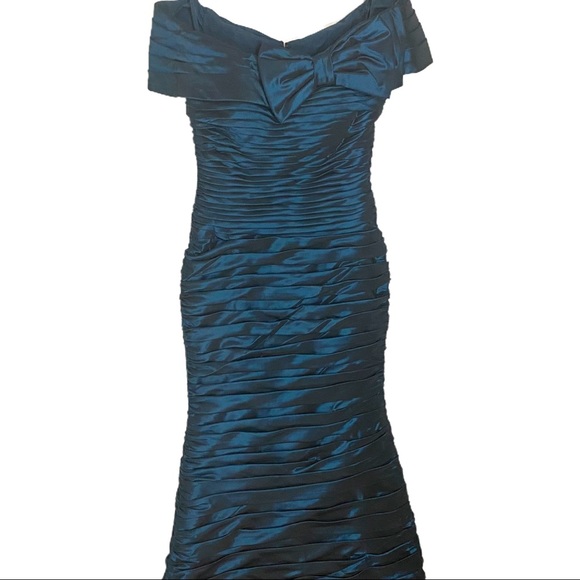 Vintage Jovani 80s Silk Taffeta Full length Dress - Picture 2 of 13